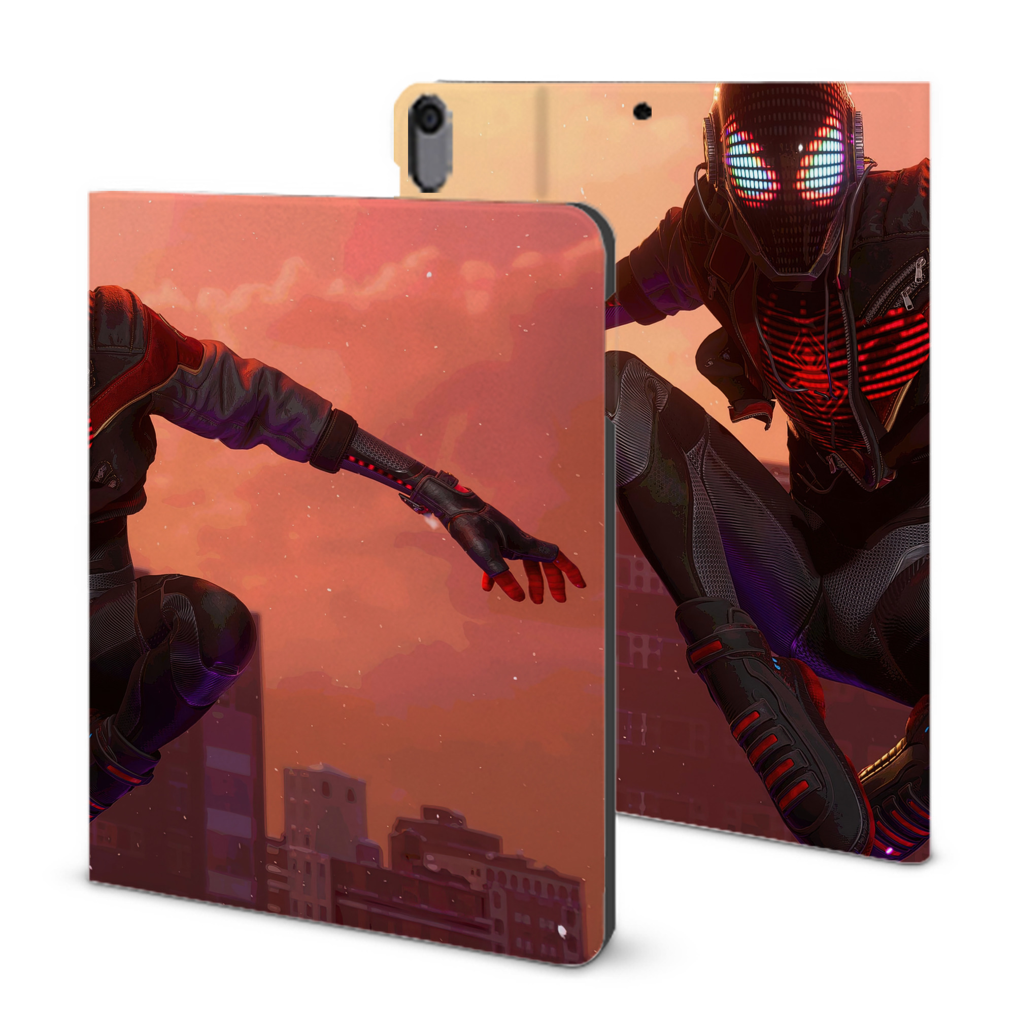 （画像用） Spider Man スパイダーマン IPad ケース ブック型 PUレザー TPU 耐衝撃 軽量 薄型 ペン収納なし 全面保護 IPad 各モデル対応